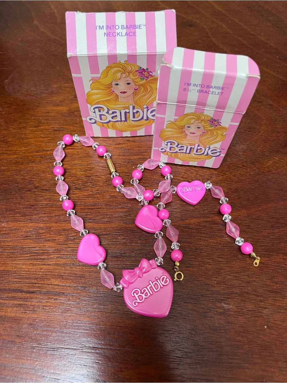 Avon “I’m Into Barbie” Necklace & Bracelet c1989 vintage w/boxes 80s 90s